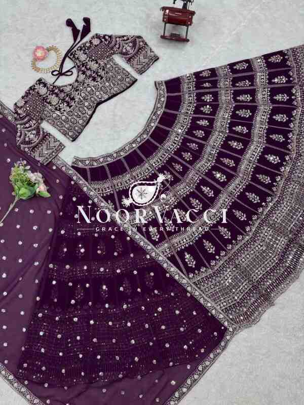 Premium Faux Georgette Lehenga with 9mm Sequin Work - Image 5