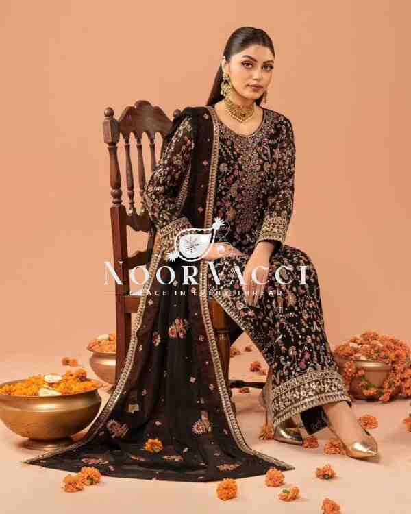 Georgette Embroidered Suit with Real Diamond Work and Dupatta