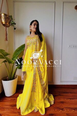 Buy Georgette Embroidered Plazo Suit Set with Dupatta