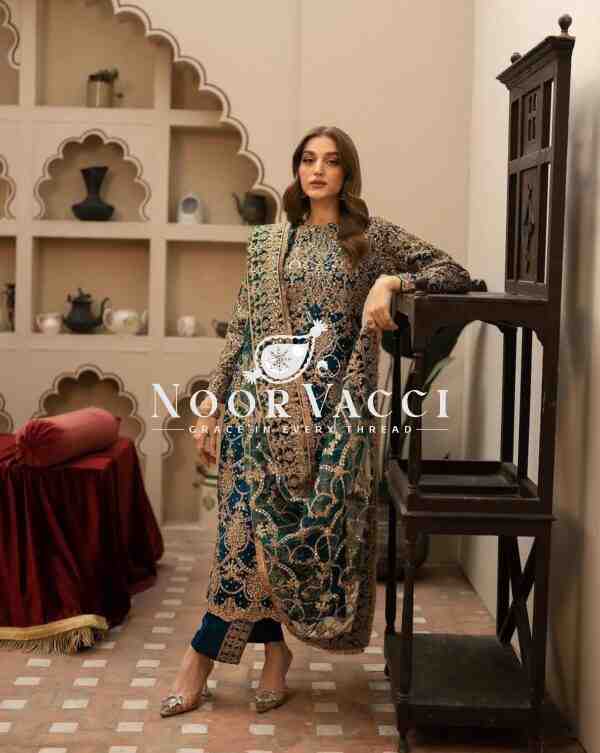 Heavy Faux Georgette Embroidered Partywear Top-Plazzo Set with Dupatta