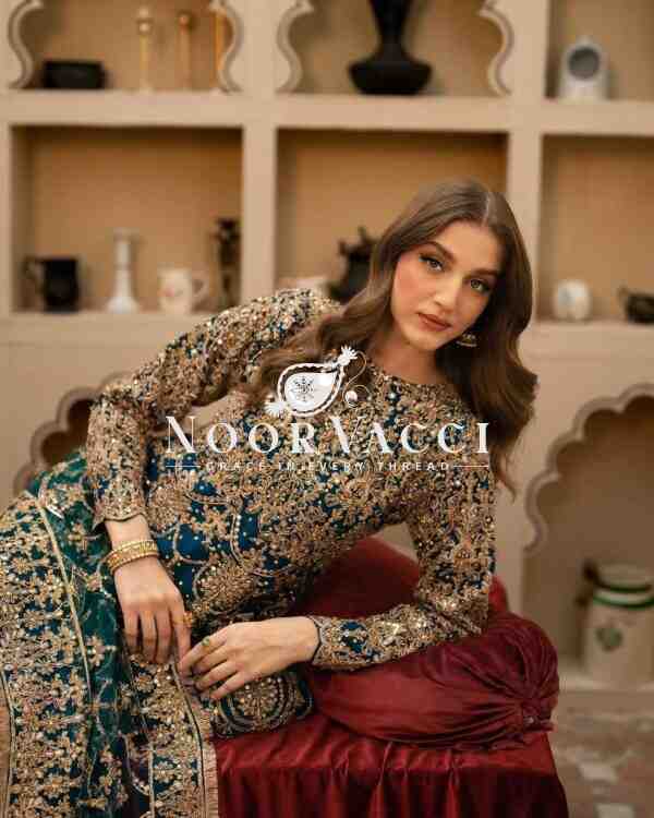 Heavy Faux Georgette Embroidered Partywear Top-Plazzo Set with Dupatta - Image 5