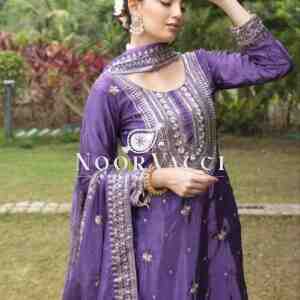 New Designer Embroidered Chinon Suit