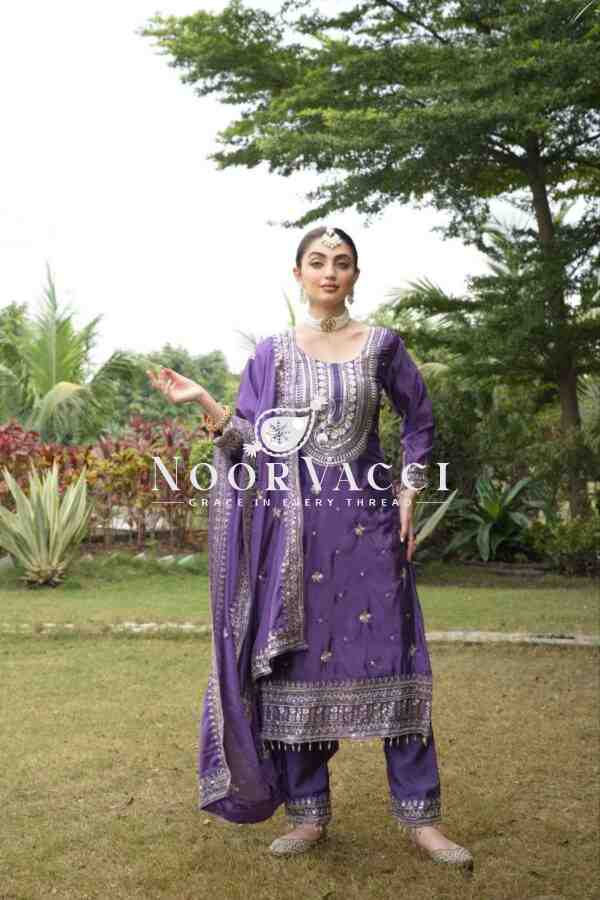 New Designer Embroidered Chinon Suit - Image 2