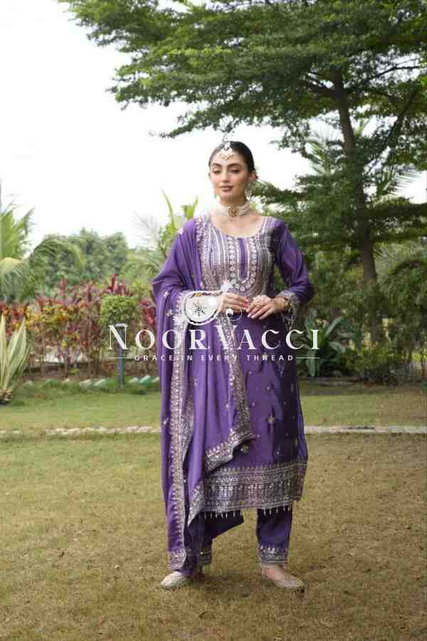 New Designer Embroidered Chinon Suit - Image 9