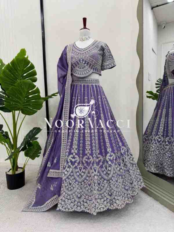 Elegant Faux Georgette Lehenga Set with Coding Dori & Sequin Work