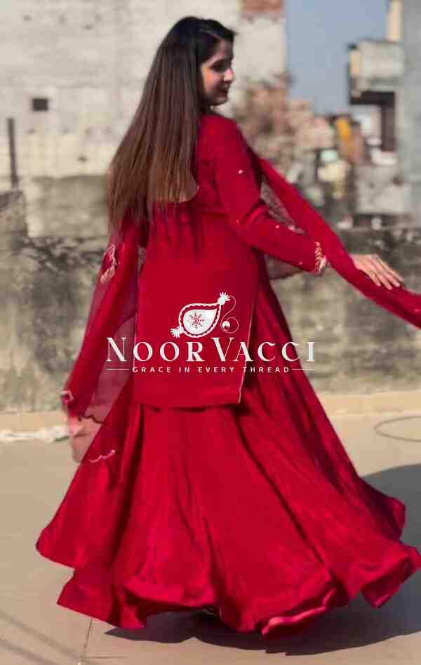 Natural Crepe Silk Lehenga Set with Thread & Sequin Work and Net Dupatta - Image 2