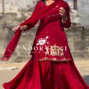 Natural Crepe Silk Lehenga Set with Thread & Sequin Work and Net Dupatta