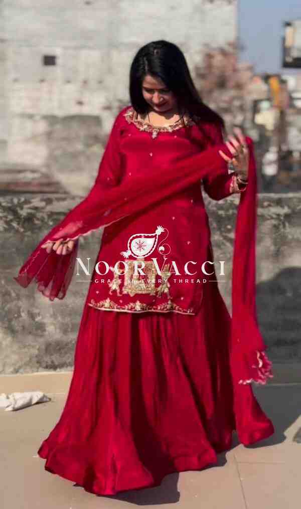 Natural Crepe Silk Lehenga Set with Thread & Sequin Work and Net Dupatta - Image 3