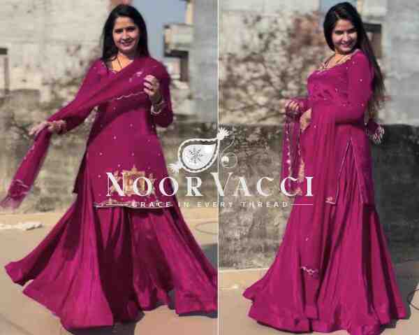 Natural Crepe Silk Lehenga Set with Thread & Sequin Work and Net Dupatta