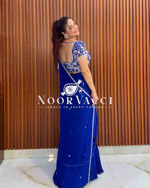 Lehenga Saree with Ruffle Style and Sequins Embroidery - Image 2