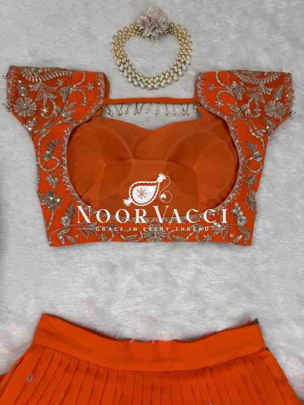 Lehenga Saree with Ruffle Style and Sequins Embroidery - Image 7
