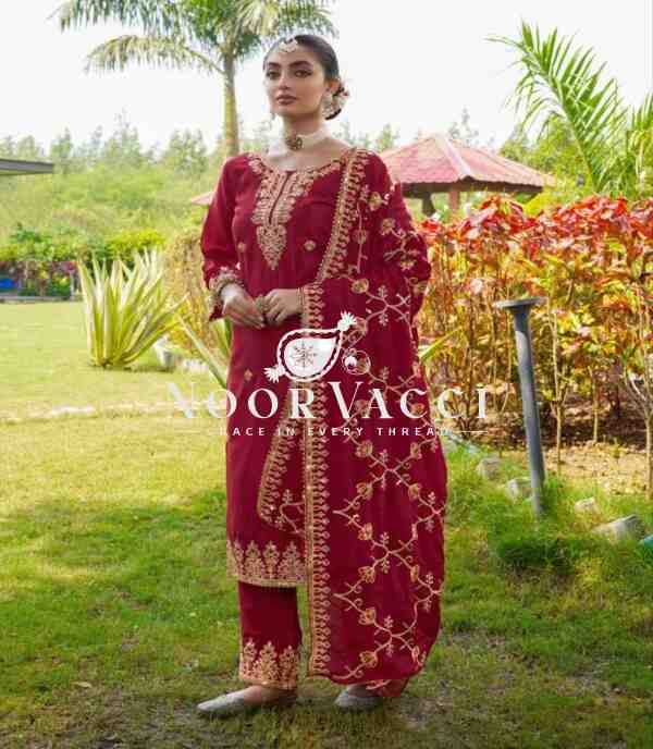 New Designer Embroidered Chinon Suit - Image 2