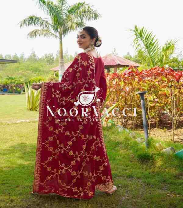New Designer Embroidered Chinon Suit - Image 3