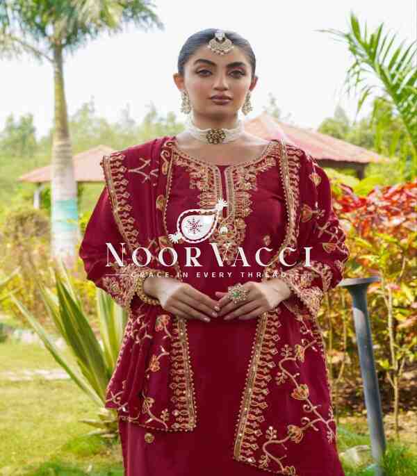 New Designer Embroidered Chinon Suit - Image 5