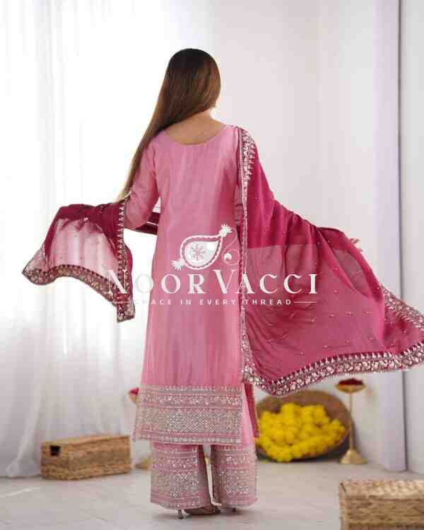 Chinnon Silk Embroidered Festival Set with Dupatta – Ready to Wear - Image 4
