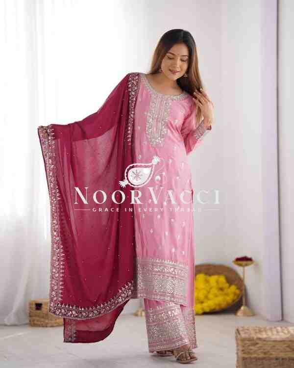 Chinnon Silk Embroidered Festival Set with Dupatta – Ready to Wear - Image 2