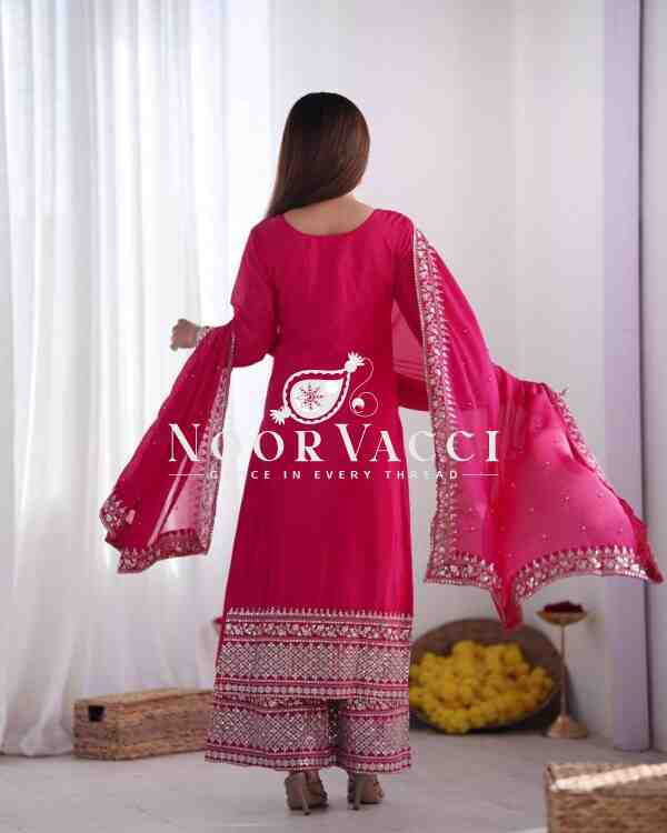 Chinnon Silk Embroidered Festival Set with Dupatta – Ready to Wear - Image 4