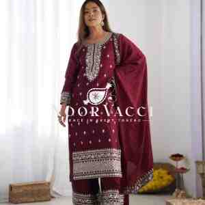Chinnon Silk Embroidered Festival Set with Dupatta – Ready to Wear
