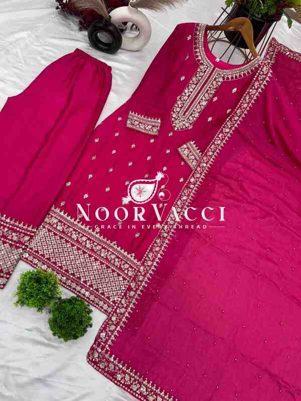 Chinnon Silk Embroidered Festival Set with Dupatta – Ready to Wear - Image 6