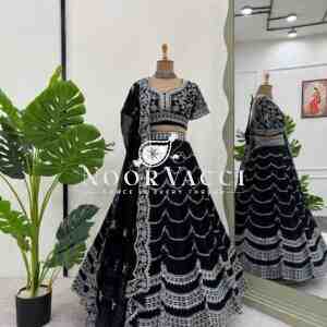 Elegant Semi-Stitched Lehenga Set in Faux Georgette with Thread and Sequin Work
