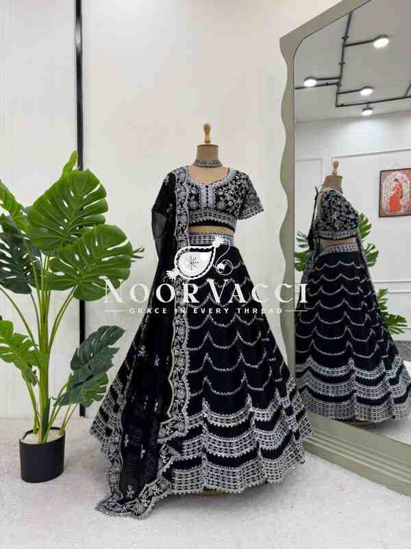 Elegant Semi-Stitched Lehenga Set in Faux Georgette with Thread and Sequin Work