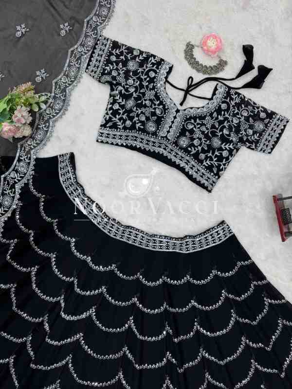 Elegant Semi-Stitched Lehenga Set in Faux Georgette with Thread and Sequin Work - Image 8