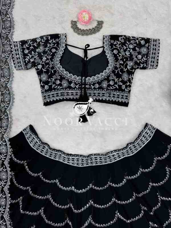 Elegant Semi-Stitched Lehenga Set in Faux Georgette with Thread and Sequin Work - Image 6