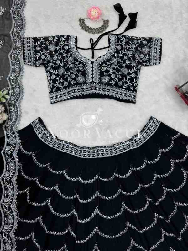 Elegant Semi-Stitched Lehenga Set in Faux Georgette with Thread and Sequin Work - Image 7
