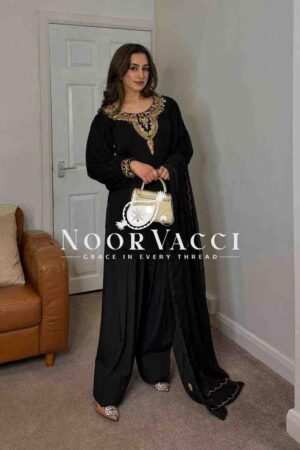 Shop Maska Cotton Embroidered Farshi Salwar Set with Dupatta