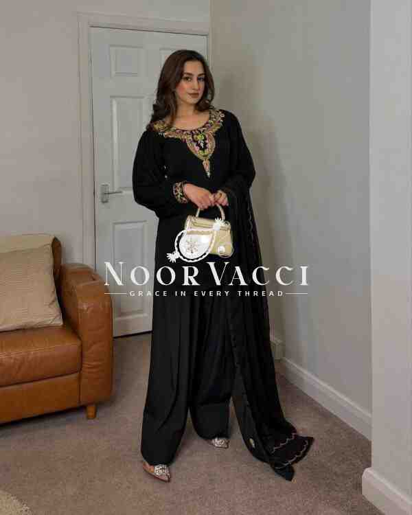 Maska Cotton Embroidered Farshi Salwar Set with Dupatta