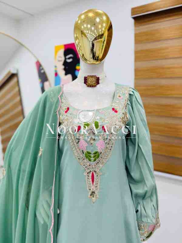 Maska Cotton Embroidered Farshi Salwar Set with Dupatta - Image 3