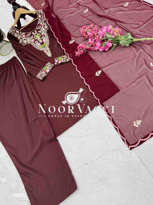 Maska Cotton Embroidered Farshi Salwar Set with Dupatta - Image 5