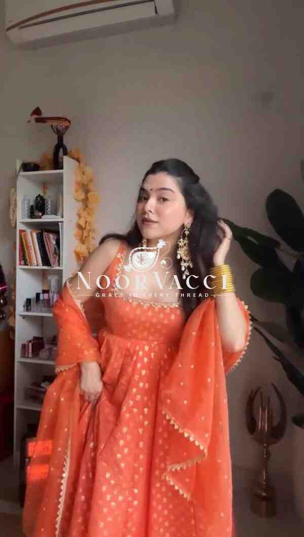 Jequard Silk Top with Cotton Micro Pent and Butterfly Net Dupatta - Image 2