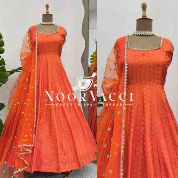 Jequard Silk Top with Cotton Micro Pent and Butterfly Net Dupatta - Image 4