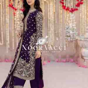 Faux Georgette Embroidered Plazzo Set with Dupatta