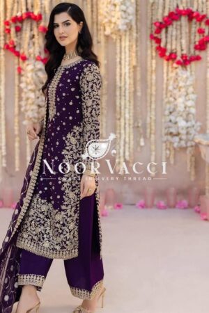 Buy Faux Georgette Embroidered Plazzo Set with Dupatta