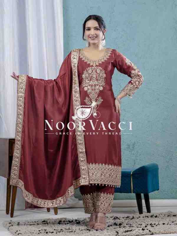 Designer Chinon Embroidered Set with Dupatta – Real Modelling Edition - Image 2