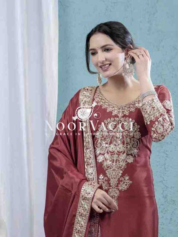 Designer Chinon Embroidered Set with Dupatta – Real Modelling Edition - Image 5