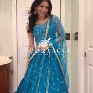 Semi-Stitched Lehenga Set in Faux Georgette with Thread and Sequin Work and Soft Butterfly Net Dupatta