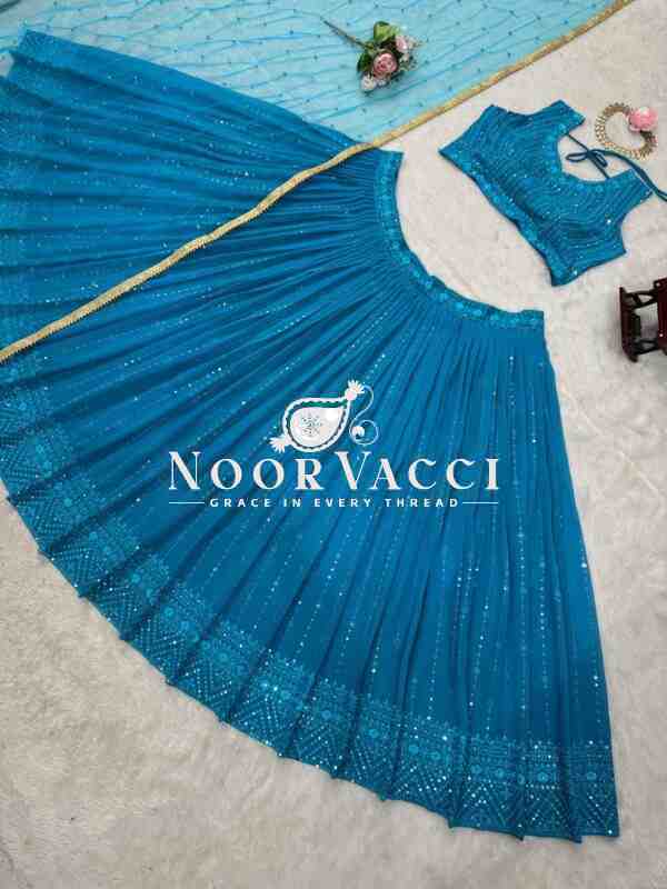 Semi-Stitched Lehenga Set in Faux Georgette with Thread and Sequin Work and Soft Butterfly Net Dupatta - Image 10
