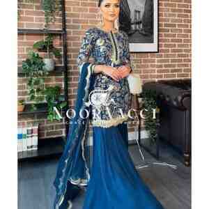 Faux Georgette Embroidered Sharara Set with Dupatta