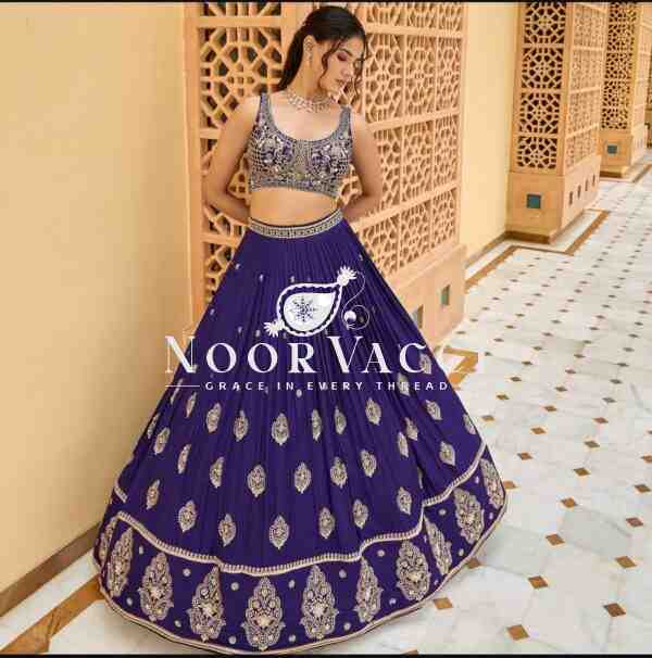 Chinon Silk Embroidered Lehenga Choli Set with Dupatta – Wedding Wear - Image 2