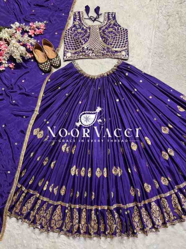 Chinon Silk Embroidered Lehenga Choli Set with Dupatta – Wedding Wear - Image 5