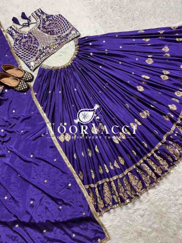 Chinon Silk Embroidered Lehenga Choli Set with Dupatta – Wedding Wear - Image 4