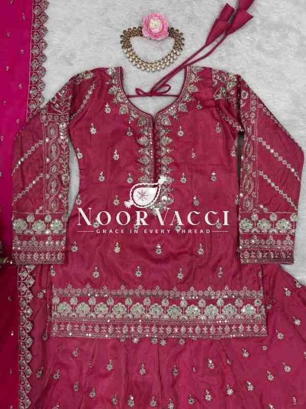 Simmer Silk Top Lehenga Set with Sequin Work and Lace Border Dupatta - Image 6