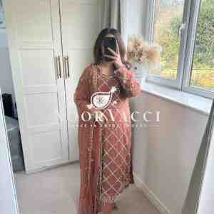 Fancy Faux Georgette Hand-Embroidered Sequence Suit Set with Dupatta