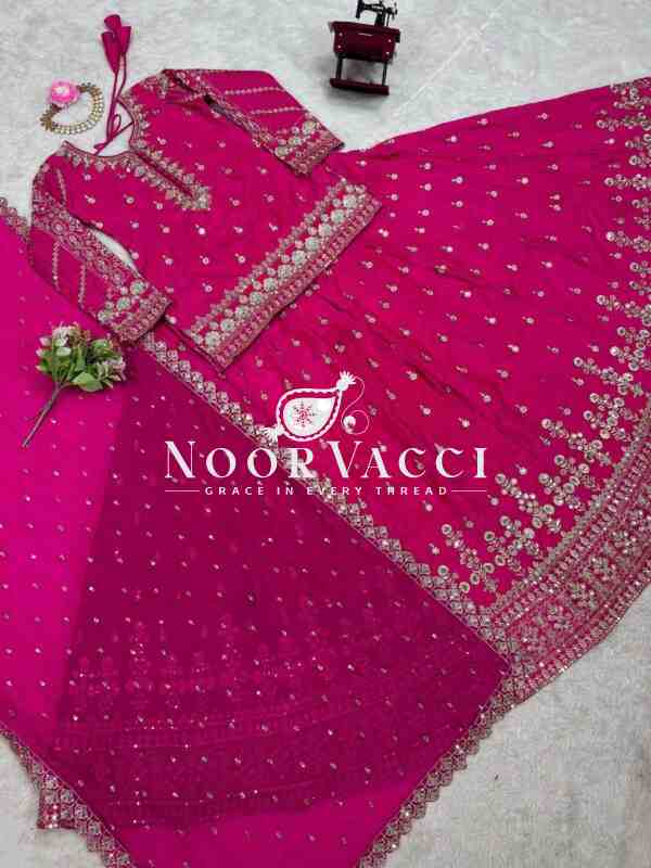 Simmer Silk Top Lehenga with Sequin Work and Faux Georgette Dupatta - Image 5