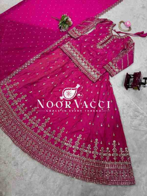 Simmer Silk Top Lehenga with Sequin Work and Faux Georgette Dupatta - Image 4