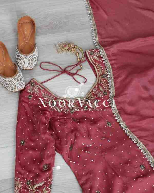 Gold Crush Embroidered Plazzo Set with Dupatta - Image 6