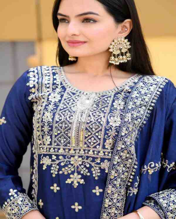 Graceful Chinon Sharara Suit with Coding Sequin Embroidery - Image 2